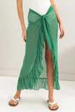 Ruffle Trim Cover Up Sarong Skirt