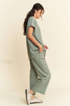 Round Neck Short Sleeve Top and Pants Set