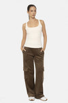 Elastic Waist Corduroy Cargo Pants