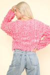 Shaggy Yarn Knit Zip Up Jacket