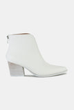 Beast Fashion PU Leather Block Heel Boots with Back Zippers