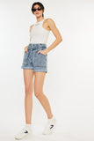 Ultra High Rise Paperbag Denim Shorts