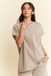 Round Neck Short Sleeve Top and Pants Set