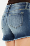 High Waist Raw Hem Denim Shorts