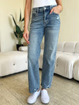 Judy Blue Full Size High Waist Distressed Straight Jeans