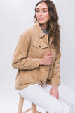 Corduroy Button Up Jacket with Sherpa Inside