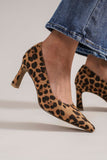 Faux Suede Leopard Point Toe Pumps