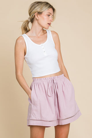 High Waist Drawstring Shorts