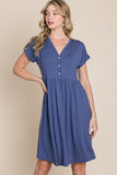 V-Neck Short Sleeve Dress