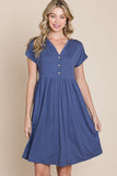 V-Neck Short Sleeve Dress