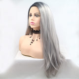 Lace Front Wigs Synthetic Long Straight 24" 130% Density