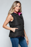 Snap and Zip Closure Hooded Vest