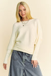 Round Neck Batwing Sleeve Sweater