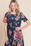 Floral Short Sleeve Maxi Dress