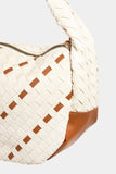 Tassel Detail Weave Semi Circle Bag