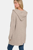 Hooded Open Front Sweater Cardigan