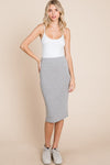 Elastic Waist Pencil Skirt