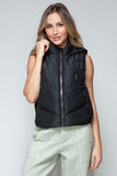 Zip Up Quilted Hooded Vest