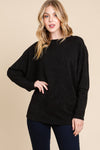 Drop Shoulder Long Sleeve Knit Top