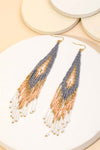 Seed Beaded Fringe Drop Earrings