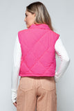 Snap Down Quilted Crop Vest