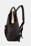 Contrast Waterproof Canvas Backpack Bag with Side Pockets