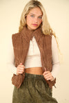 Zip Up Padded Corduroy Puffer Vest