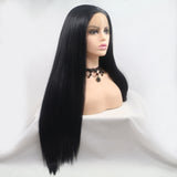 Lace Front Wigs Synthetic Long Straight 24" 130% Density