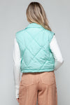 Snap Down Quilted Crop Vest