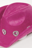 Rhinestone Pave Heart Cowboy Hat