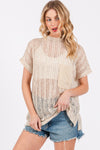 See Through Crochet Mock Neck Cover Up