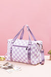 Checkered Multi-Pocket Travel Bag