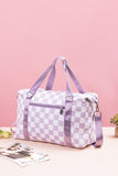 Checkered Multi-Pocket Travel Bag