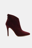 Suede Stiletto Ankle Booties with Back Zippers