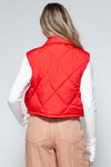 Snap Down Quilted Crop Vest