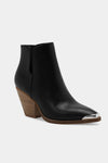 Pointed Metal-Tip Toe Block Heel Ankle Boots