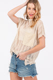 See Through Crochet Mock Neck Cover Up