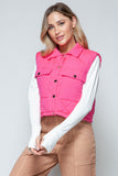 Snap Down Quilted Crop Vest