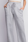 Drawstring Straight Leg Slit Sweatpants