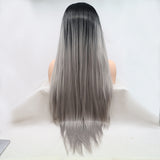 Lace Front Wigs Synthetic Long Straight 24" 130% Density