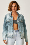 Button Up Ombre Washed Jacket