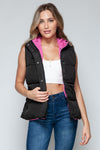 Snap and Zip Closure Hooded Vest