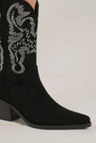 Rhinestone Detail Point Toe Boots