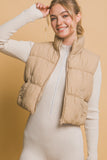 Zip Up Turtleneck Cropped Vest Coat