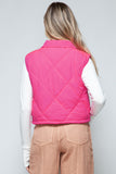 Snap Down Quilted Crop Vest