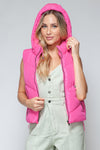 Zip Up Quilted Hooded Vest