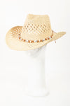 Cowrie Shell Beaded String Straw Hat