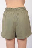 Drawstring Elastic Waist Linen Shorts