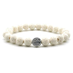 White Lava Stone Tree of Life Essential Oil Bracelet