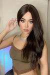 Lace Front Wigs Synthetic Long Wave 26" Heat Safe 150% Density in Brown